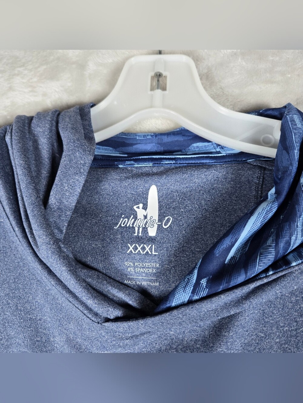 Johnnie-O Braden Mens XXXL 3XL Blue Graphic Performance Sun Hoodie JMHO1160 NWT - Picture 4 of 11